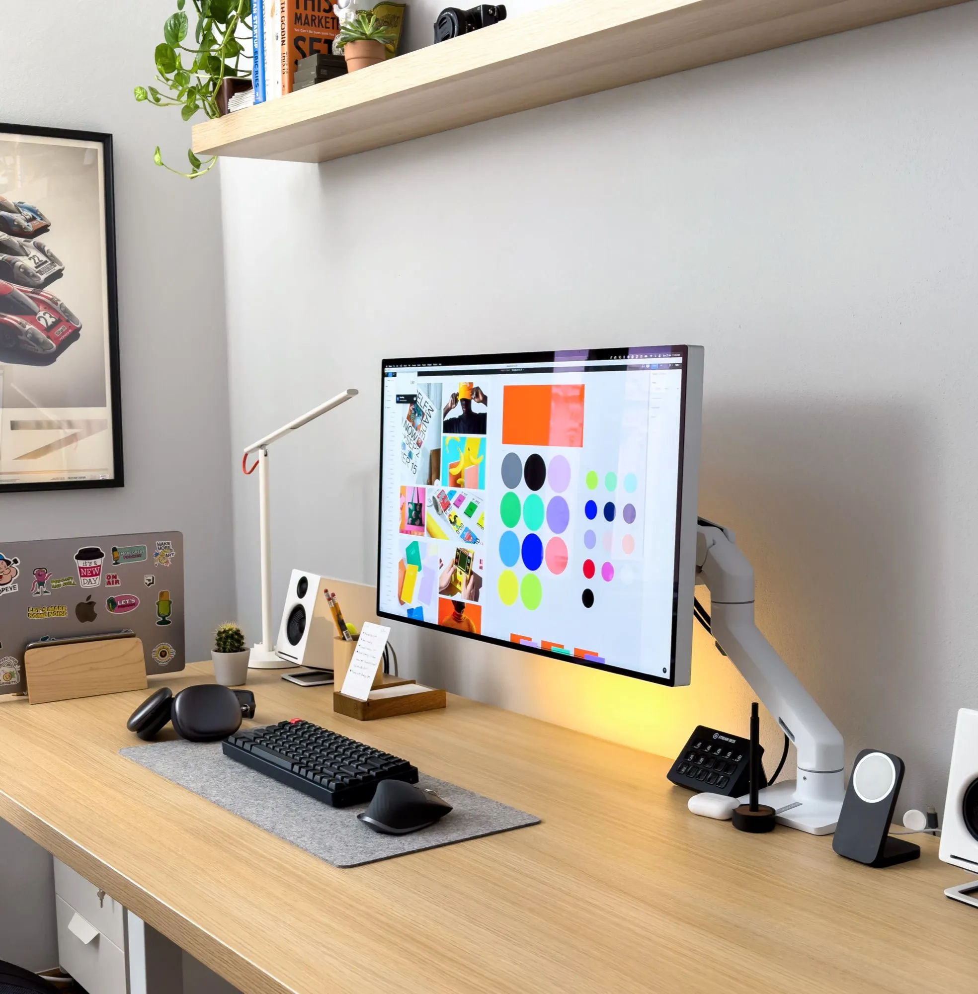 Pro Display XDR with a colourful wallpaper