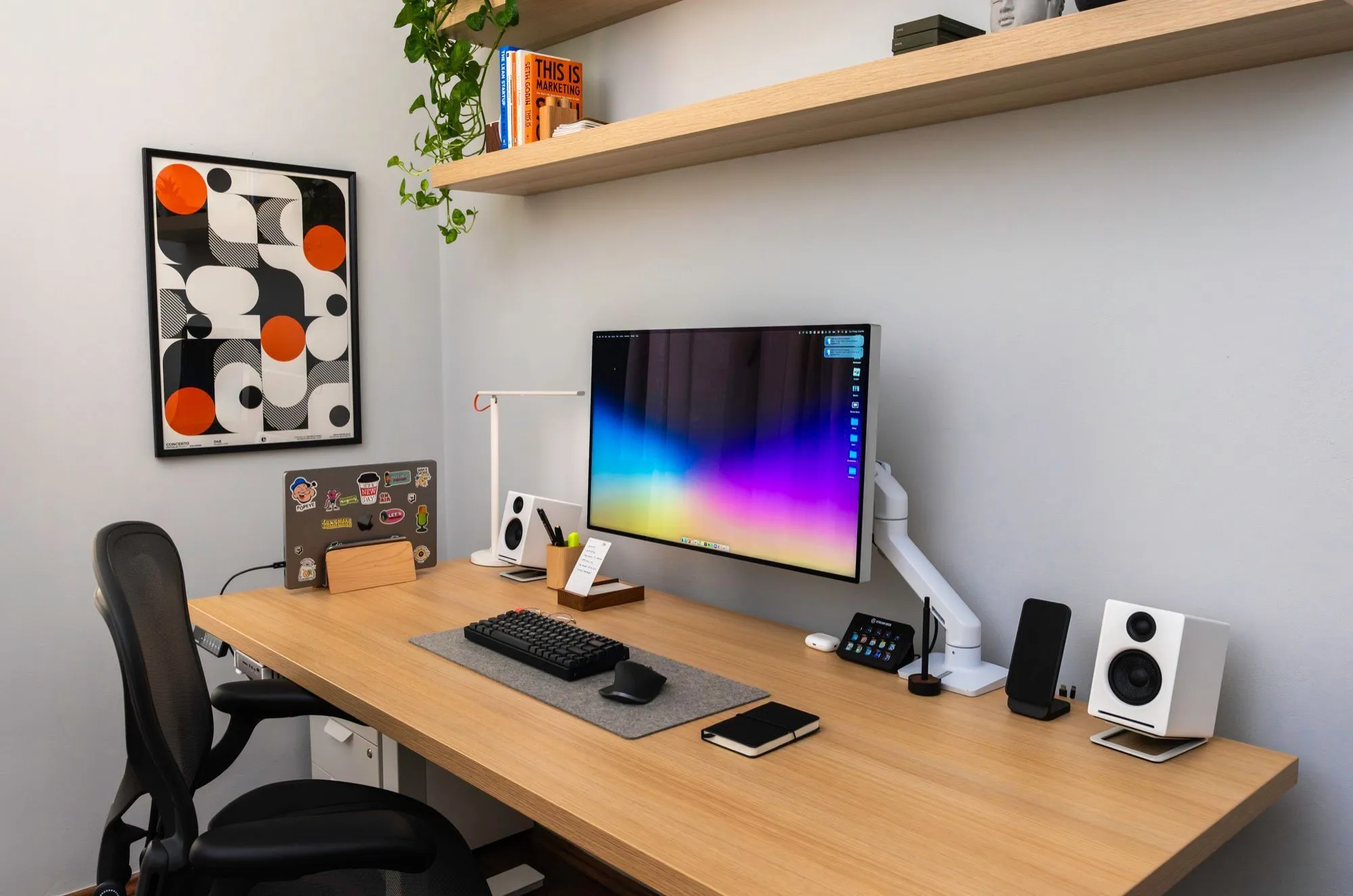 Desk from the left with the chair